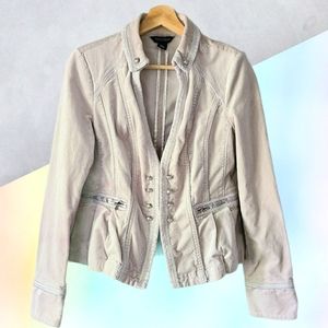 WHBM Gray Velvet Military Style Jacket 12